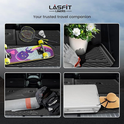 LASFIT Cargo Trunk Mat & Backrest Mats for Hyundai Palisade 2026 All Weather TPE Custom Fit Car Trunk Mats Cargo Liner & Seatback Mats Accessories, Black