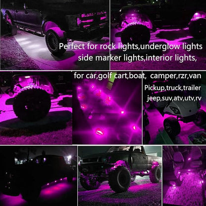 20 Pcs Purple LED Rock Strip Lights,Wheel Well Underglow Lighting Kits,Car Rock Lights Exterior Side Marker Lights for Wrangler Truck Golf Cart RV RV SUV Offroad