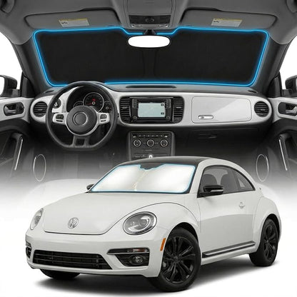 for VW Beetle Sun Shade Windshield Cover - Custom Fit Beetle Accessories 2012-2019 Sunshade Foldable UV Protection & Heat Shield Sun Visor Accessories