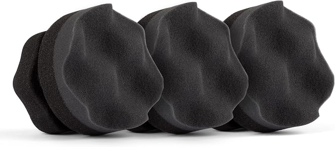 Swift Tire Shine Applicator Foam Pad w/Hex-Grip Handle (3-Pack) - Neatly Apply Tire or Trim Dressing After Car Wash | Reusable & Washable | for Rubber Tires, Vinyl & Plastic Trim