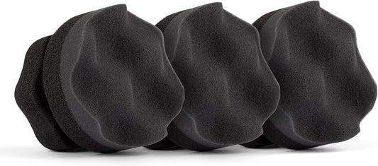Swift Tire Shine Applicator Foam Pad w/Hex-Grip Handle (3-Pack) - Neatly Apply Tire or Trim Dressing After Car Wash | Reusable & Washable | for Rubber Tires, Vinyl & Plastic Trim