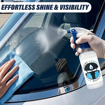 Plane Perfect Eyes Outside Windshield Cleaner - Aviation & Multi Surface Glass, Plastic, Plexiglass - Streak Free, Non Abrasive, Reduces Fog, UV Safe for Airplanes, Cars, Boats & LCD Screens | 128 Oz