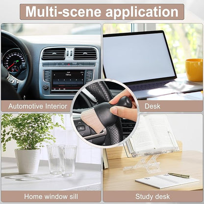 GaRhomxy Car Detailing Brushes, Car Interior Dust Sweeping Soft Brush, Soft Bristles Brush Cleaning Tool for Automotive Dashboard, Air Conditioner Vents, Computer, Scratch Free(Ivory White)