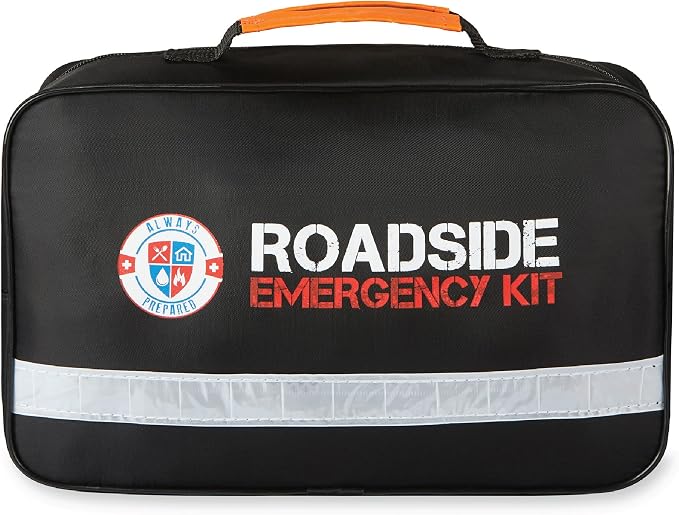 Always Prepared Premium Roadside Emergency Kit for Car - Car Safety Kit, Tools, First Aid, Visibility Gear & More - Perfect Roadside Assistance Kit Gift for New Drivers (125 pc)
