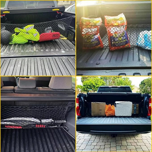 for Hyundai Santa Cruz Envelope Style Truck Bed Cargo Net - Fits 2013-2024 2025 2026 Santa Cruz Accessories Cargo Net for Pickup Truck Bed - Heavy Duty Carabiners