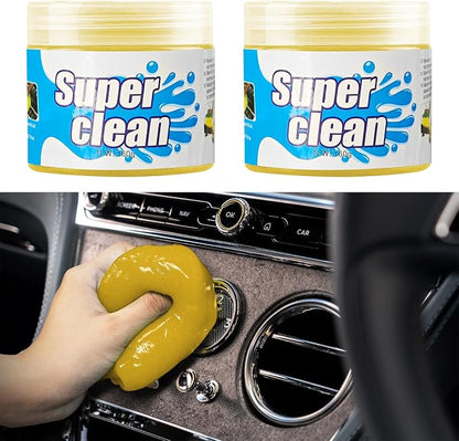 Car Cleaning Gel, Car Cleaning Supplies, Car Cleaning Putty, Universal Car Cleaning Kit Auto Detailing Tools Car Accessories Fit for Automotive, Keyboard, Camera, Printers (Yellow, 2PCS)