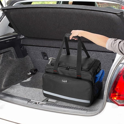 samdew Large Detailing Bag, Detail Organizer for Auto Detailing Supplies Storage, Car Cleaning Caddy for Vehicle Wash Tools, Car Care Box for Detailing Bottles, Towel, Buffer and More, Bag Only