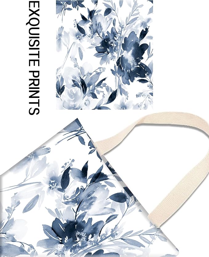 Car Garbage Can, Hanging Car Trash Can Bag for Cute Car Back Seat Organizer, Cute Blue Flowers