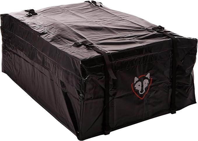 Rightline Gear Ace 2 Weatherproof Rooftop Cargo Carrier for Top of Vehicle, Attaches With or Without Roof Rack, 15 Cubic Feet, Black