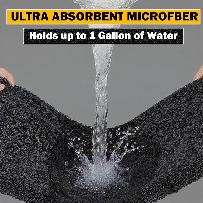 Car Drying Towel (36"x 24"/3ft x 2ft), 2 Pack Ultra Absorbent Microfiber Drying Towels for Cars, Leave No Streaks, Scratches or Water Spots, Extra Large Drying Towels Car Detailing for Cars