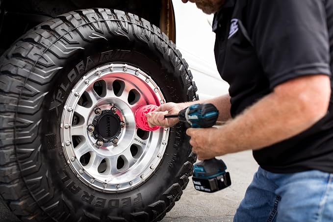 Mothers PowerBall 2, Polishing Tool with 10” Quick Swap Bit – Drill-Powered, Polishes Deep-Dish Wheels & Tight Areas with Ease, Delivers Fast & Unmatched Shine (05143)