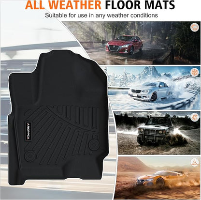 All Weather Car Floor Mats Cargo Liner with Backrest Mat for 2025 Ford Expedition Max 8 Seats (2 Row Bench Seat), TPE Rubber Liners Full Set Automotive Mats for 2025 Expedition Max Accessories