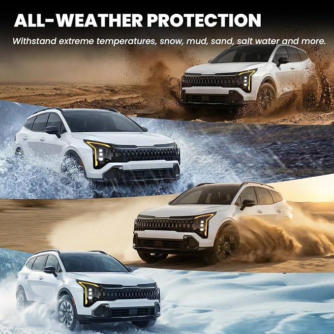 LASFIT Floor Mats & Cargo Mat for Kia Sportage PHEV 2025 2024 2023 (Fit with Subwoofer, Not Fit Gas/Hybrid), All Weather TPE Mats Custom Fit Floor Liners & Trunk Mat for Kia Sportage 2023-2025