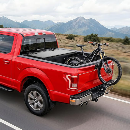 VEVOR Hard Tri-Fold Truck Bed Tonneau Cover, Compatible with 2022-2025 Ford Maverick 4.6 ft (54.4 in) Bed, Heavy-Duty Waterproof Low-Profile Hard Folding Truck Cover with Aluminum Alloy Support Bar