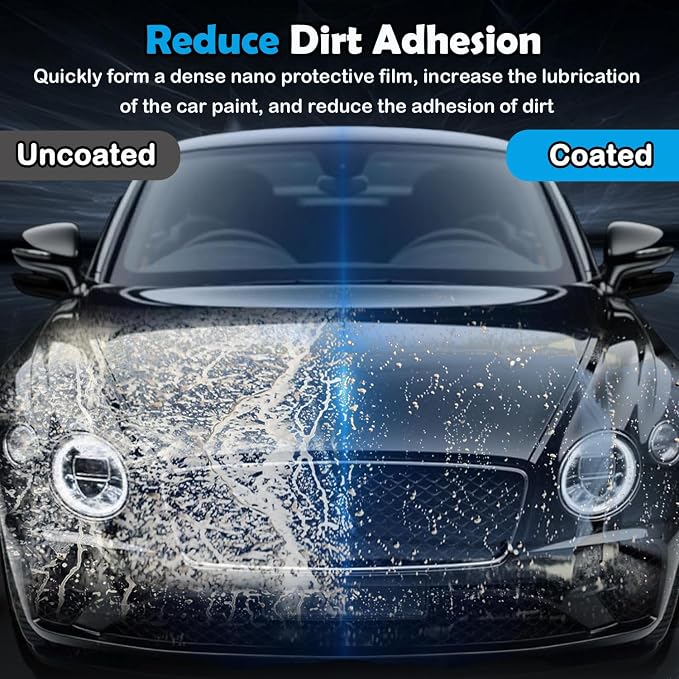 Quick Effect Coating Agent for Car - 500ML Hydrophobic Ceramic Coating Spray for Car with UV Protection, Water Beading Paint Protection, Deep Gloss Shine, Long Lasting Polish Spray Wax