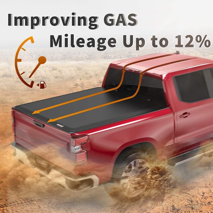 OEDRO Roll Up Soft Truck Bed Tonneau Cover Compatible with 2002-2024 Dodge Ram 1500, 2003-2026 Dodge Ram 2500 3500 8ft Bed w/o Rambox