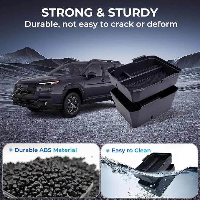 Double Layer Center Console Organizer Tray Storage Box for Subaru Outback, Interior Accessories Armrest Insert Tray for 2026 Outback, Black