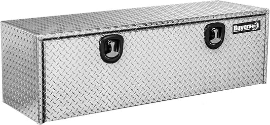 Buyers Products 1705115 Diamond Tread Aluminum Underbody Truck Tool Box, 18 x 18 x 60, Made in USA, .100 in. Thick, Corrosion-Resistant, Locking Compression Latch, Secure Storage for Work Trucks