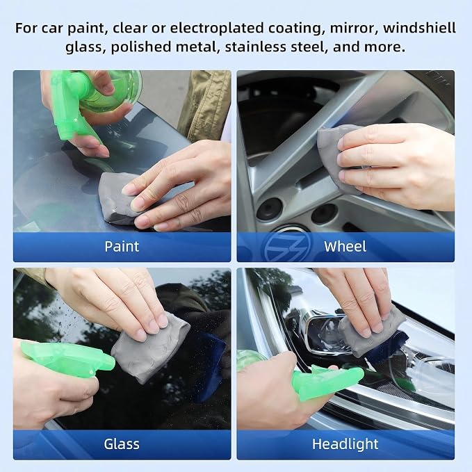 IPELY 4 Pack 100g Gray Clay Bar, Premium Clay Bars Auto Detailing Kit, Car Clay Bar for Car Wash, Magic Clay Bars Cleaner Remove Contaminants for Professional Car Detailing Clean