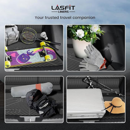 LASFIT Cargo Mat with Backrest Mat for Honda CR-V 2026 2025 2024 2023 Gasoline (Not for Hybrid), All Weather Custom Fit TPE Trunk Mat Trunk Liner Cargo Liner with Seatback Mat (Lower Position)