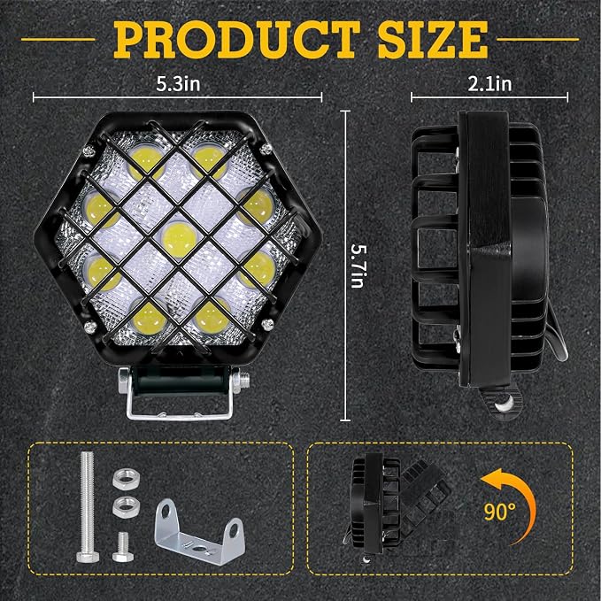 5 inch 27W LED Light Pods Spot Light Pod Off Road Driving Lights Bumper Roof Fog Lamps Fit for SUV Truck Hunters Motorcycle (Black)