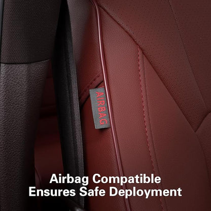 EKR Sienna Seat Covers for 2021-2026 Toyota Sienna XLE,XSE,Limited,Platinum,7 Seats,2nd Row Captain Chairs W/NO Legrest,Waterproof Seat Covers Full Set for Cars-Leather(Burgundy)