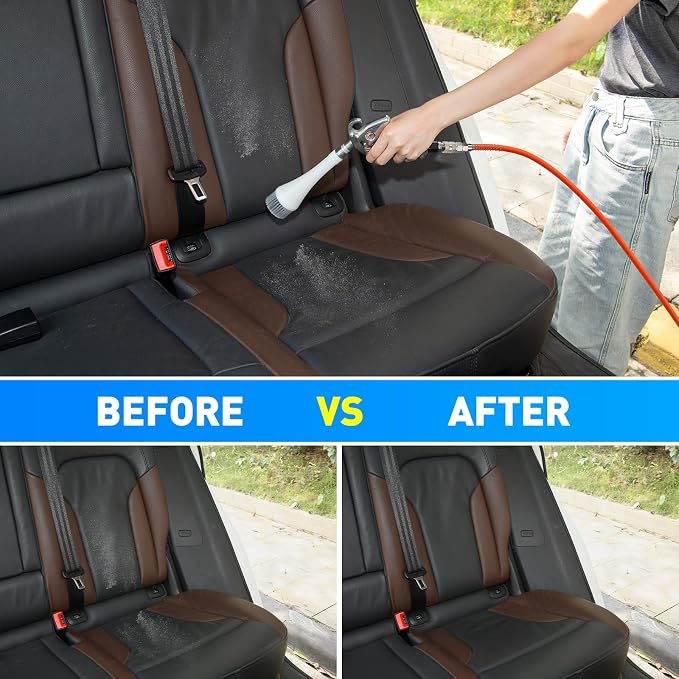 MYPIN Aluminium Car Cleaning Gun with Tapered Nozzle, 6-9.2Bar with 2 Set Nozzle, Pressure Air Blower Blow Gun Producing Powerful Blast of Air for Cleaning Cars, Velvet, Furniture and Carpets