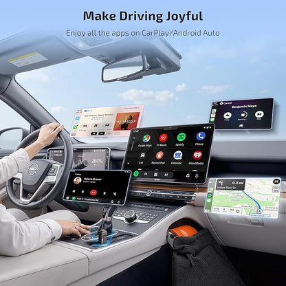 ByteWave Wireless Android Auto & CarPlay Adapter 2-in-1 Converts Wired to Wireless 2025 Upgraded, Plug-and-Play Dongle with Low Latency, Connect for iOS10+/Android 11+ Cars