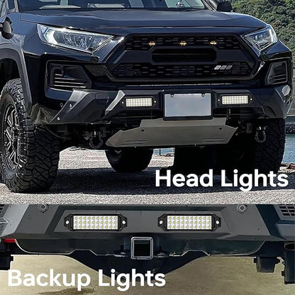 Flush Mount LED Pod Lights, 2PCS 40W Bumper Backup Reverse Spot Off-Road Driving Fog Work 6 Inch LED Light Bar for Truck ATV UTV Boat (White)