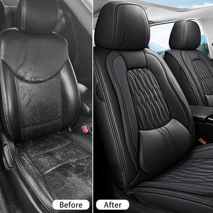 WELLDO Car Seat Covers, Black, w02 | Waterproof, Scratch-Resistant, Breathable & Easy to Clean, Universal Fit for SUV Sedan Truck, Full Set