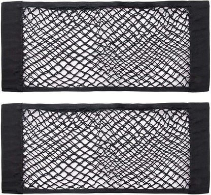 Universal Mesh Cargo Net Storage Net Wall Sticker Organizer Pouch Bag Storage Mesh Net for Car Trunk Storage Add On Organizers for Car Truck (24" x 9.5"（2 Packs)