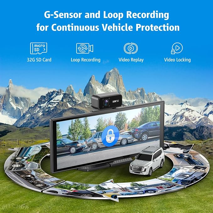 Portable Wireless CarPlay Screen, 10.26" Fully Laminated IPS Touch Screen Car Stereo with Wireless CarPlay & Android Auto, 4K Front 2.5K Rear Dash Cam,1080P Backup Camera,Super Link,Plug & Play