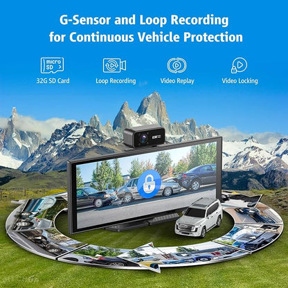 Portable Wireless CarPlay Screen, 10.26" Fully Laminated IPS Touch Screen Car Stereo with Wireless CarPlay & Android Auto, 4K Front 2.5K Rear Dash Cam,1080P Backup Camera,Super Link,Plug & Play
