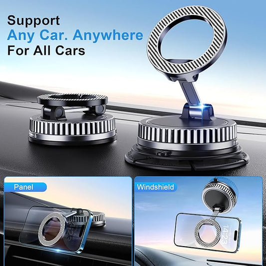 Car Phone Holder for Magsafe [2026 89+LBS Suction & 3700gf Magnetic] 360° Adjustable cell Phone Mount, Phone Holders for Your Car Dashboard & Windshield Shower & Wall Mounts for iPhone 17-12 Series