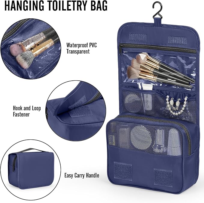 Veken 10 Set Packing Cubes for Travel Essentials,Anti-Wrinkle Buckled Suitcase Organizer for Shoe & Toiletry Bag,Carry On Luggage Bag with 99+ Count Mesh Holes for Airplane & College Dorm Accessories