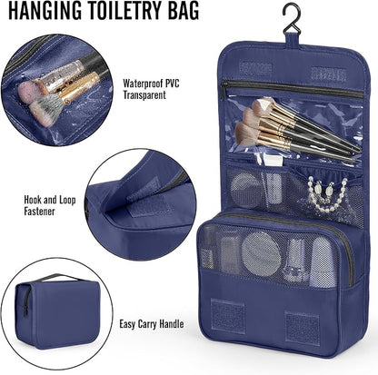 Veken 10 Set Packing Cubes for Travel Essentials,Anti-Wrinkle Buckled Suitcase Organizer for Shoe & Toiletry Bag,Carry On Luggage Bag with 99+ Count Mesh Holes for Airplane & College Dorm Accessories