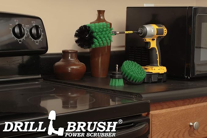 Kitchen Cleaning Supplies with Long Reach Extension - Oven Scrubbing Complete Kit - Microwave Cleaning Tools - Countertop Scrubber Brush Set - Fridge Cleaner and Scrubbing Tools - Kitchen Sink Brush