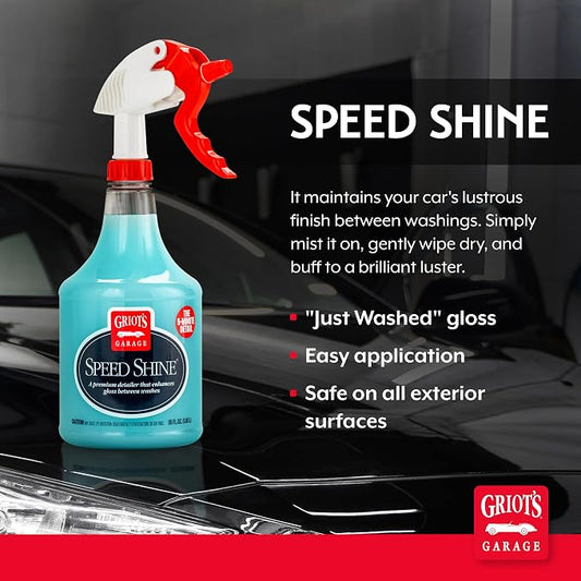 Griot's Garage Speed Shine for Car Detailing, Quick Detailer for All Exterior Surfaces, Trim and Wheels, Provides a Glossy Finish, 11146, 35 oz
