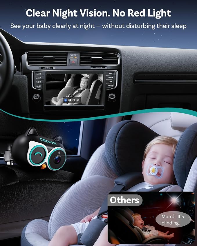 OTTOCAST Cabin Care Car Adapter with Baby Car Camera, Wireless CarPlay Display on CarScreen 2026, Plug-and-Play 1080P HD Rear Seat Baby Monitor, Split Screen Navigation, for Parents & Pet Owners