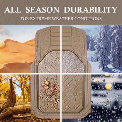 CAR PASS Heavy Rubber Car Floor Mats, Deep Waterproof Car Mats All Weather, Universal Trim-to Fit Automotive Floor Mats for Car SUV Truck Van, Durable Floor Liners All Beige