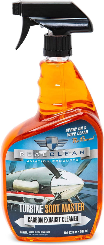 RealClean Aircraft Detailing Supplies/Exhaust Soot Remover/Aircraft Cleaning Supplies/Turbine Soot Master Created by Professional Aircraft Detailers- 32 oz Spray Bottle