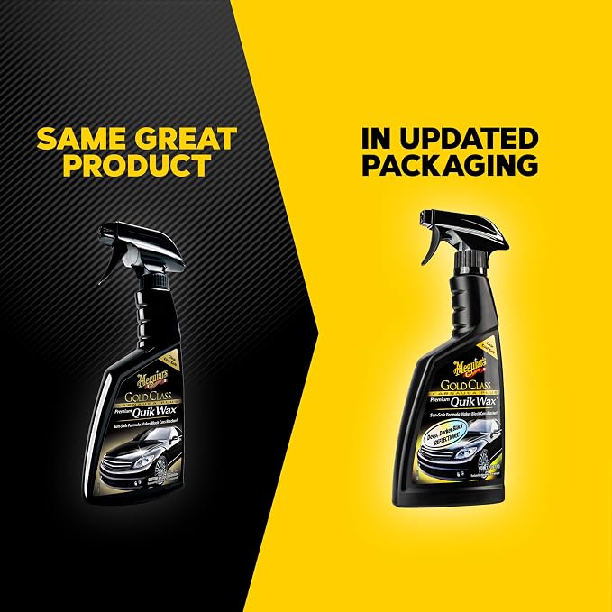 Meguiar's G7716 Gold Class Carnauba Quik Wax, Special Blend for Richness and Shine, Clear Coat Safe Meguiar's Quik Wax, Spray that Leaves Lasting Results without Residue, 16 Oz Containe (Pack of 6)