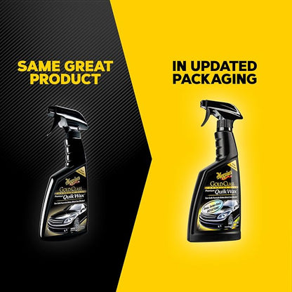 Meguiar's G7716 Gold Class Carnauba Quik Wax, Special Blend for Richness and Shine, Clear Coat Safe Meguiar's Quik Wax, Spray that Leaves Lasting Results without Residue, 16 Oz Containe (Pack of 6)
