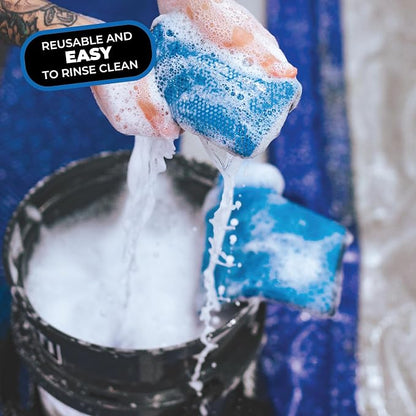 The Rag Company - Ultra Clay Scrubber - Fast and Effective Removal of Paint Contaminants, Light Overspray, and More; Dual Sided Design for Scrubbing and Clay Work; Deep Clean Glass (2-Pack)