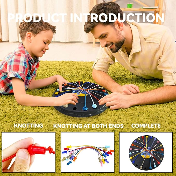 Brainy Knots Rope Untangling Game，Children's Rope Challenge Game，Strategy Untangling Challenge Puzzle ，Suitable for Family Parent-Child Interaction, Travel & Parties Gifts