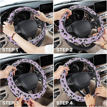 GENANY Funny Sprite Steering Wheel Cover, Non Slip Polyester Car Wheel Protector for Car SUV Truck, Universal 15 Inch