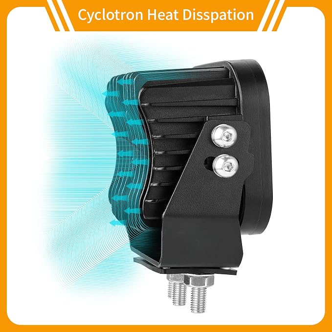LED Off Road Lights, LED Driving Pod Lights 120W 10000lm IP68 Ultra Bright Square Combo Beam for Car Boat ATV UTV RV Golf Cart Pickup Tractor Work Lights 12V 24V, Pair