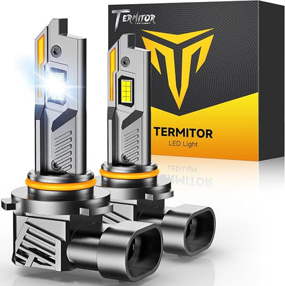 Termitor 9012/HIR2 Light Bulbs, 110,000LM 15X Ultra-Bright, 1:1 Mini Size, 6500K Cool White, No Flickering No Adapter Required Off-Road 9012 Fog Light, 90K+ Hrs Lifespan, Plug and Play, Pack of 2