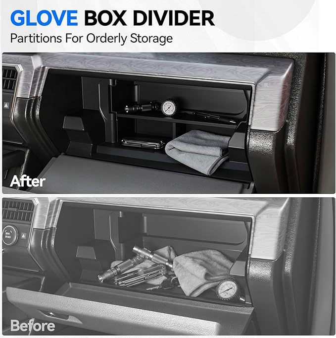 ELECFRESH 6PCS Set Center Console Organizer Tray for 2026 2025 2024 Toyota Tacoma Gen 4th Accessories, Glove Box Organizer Armrest Hidden Storage Box, Front & Rear Cup Holder with Insert Divider