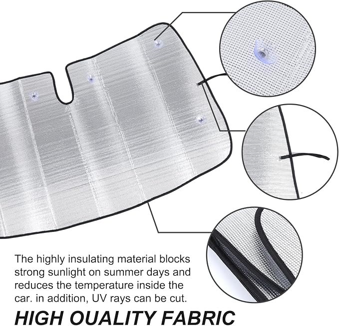 Windshield Sun Shade Compatible with Mercedes-Benz GL-Class 2007-2012 Foldable Front Windshield Sunshade Protector, Block UV Rays Keep Your Car Cooler